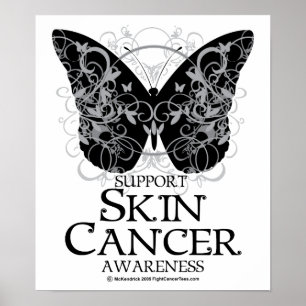 Póster Mariposa 2 del cáncer de piel