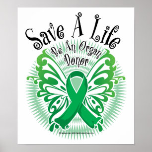 Póster Mariposa 3 del donante de órganos