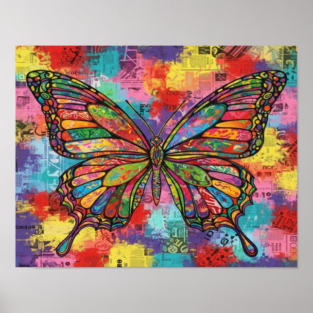 Póster Mariposa abstracta (Frente)