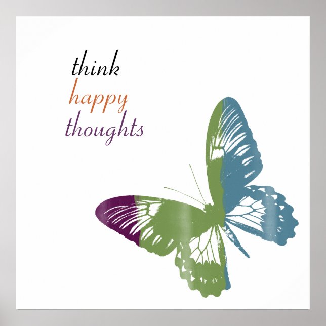 Póster Mariposa acuarela (Frente)