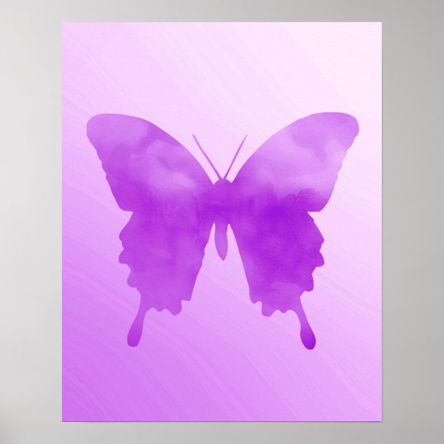 Póster Mariposa acuarela - Lavanda y Violeta (Frente)