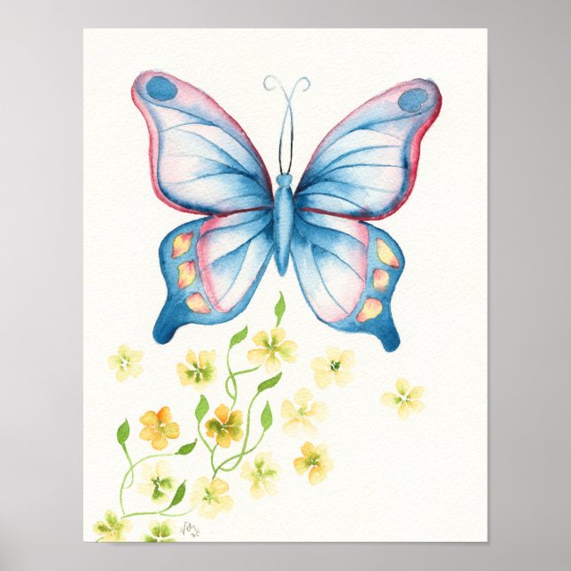 Póster Mariposa acuática por Victoria Grigaliunas (Frente)