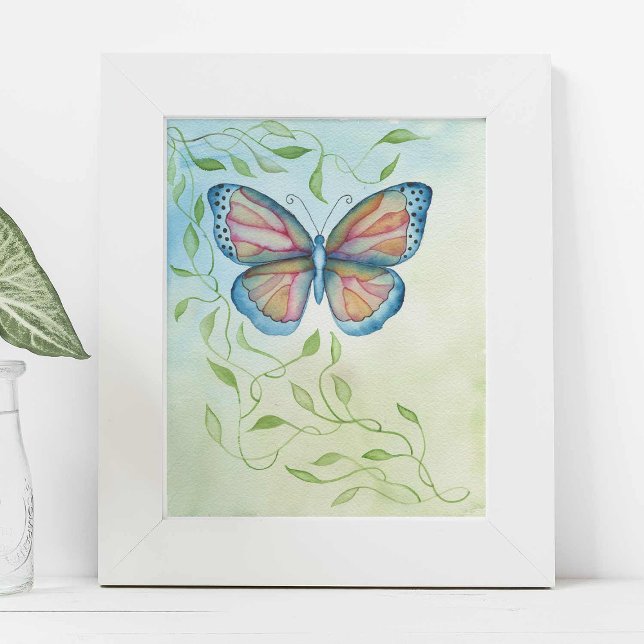 Póster Mariposa acuática por Victoria Grigaliunas (Watercolor butterfly art by Victoria Grigaliunas of Do Tell A Belle.)