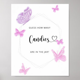 Póster Mariposa adivina cuántos caramelos