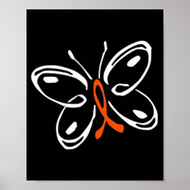 Póster Mariposa Aml Leucemia Conciencia (Frente)