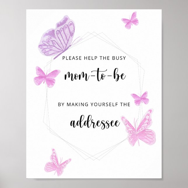 Póster Mariposa ayuda a la ocupada madre que viene (Frente)