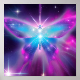 Póster Mariposa azul brillante
