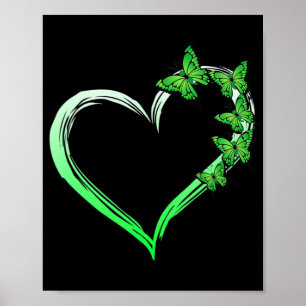 Póster Mariposa azul cardíaca que difunde la atención de 