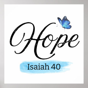 Póster Mariposa azul de esperanza