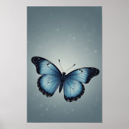 Póster Mariposa azul en estilo Minimalista plano