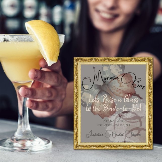 Póster Mariposa Bridal Shower Mimosa Bar Tabletop (Subido por el creador)