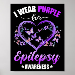 Póster Mariposa Cardíaca Que Uso Púrpura Para Epilepsia A