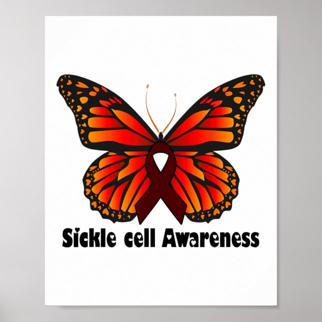 Póster Mariposa Célula de anemia falciforme Ap de sensibi (Frente)