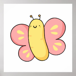 Póster Mariposa Cute Kawaii