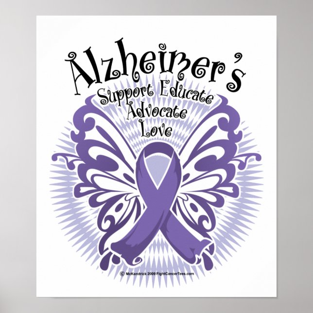 Póster Mariposa de Alzheimer 3 (Frente)