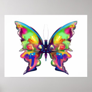 Póster Mariposa de Bonito brillante arcoiris