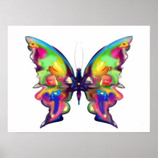 Póster Mariposa de Bonito brillante arcoiris