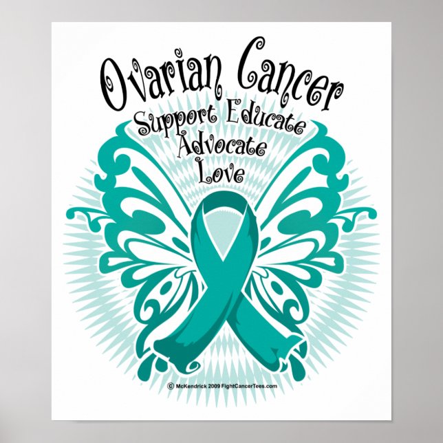 Póster Mariposa de cáncer de ovario 3 (Frente)