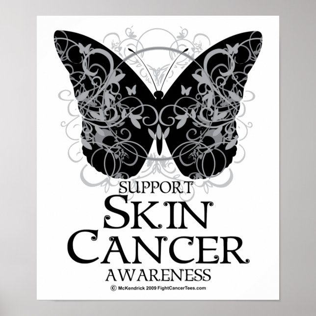 Póster Mariposa de cáncer de piel 2 (Frente)