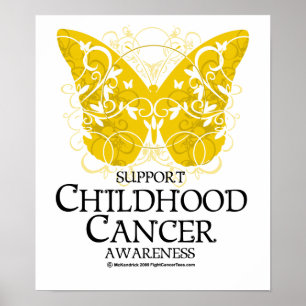 Póster Mariposa de cáncer infantil