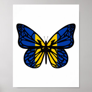 Póster Mariposa de color de bandera de Ucrania - Tridente