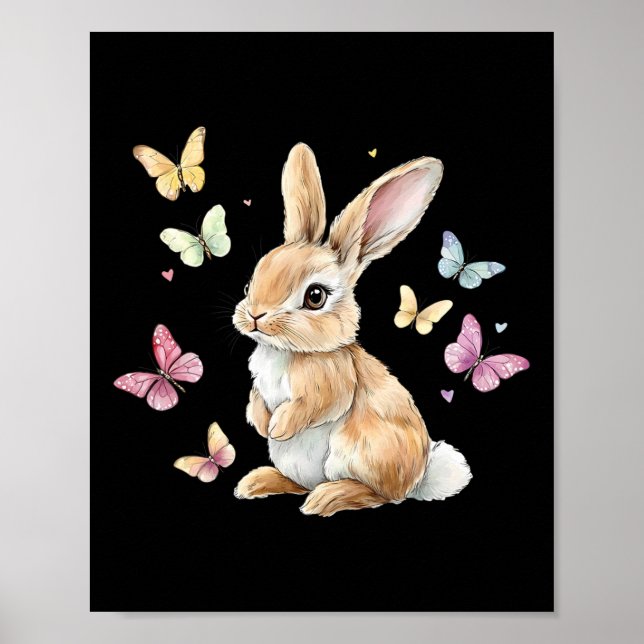 Póster Mariposa de conejo de pascua (Frente)