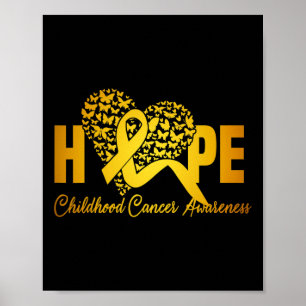 Póster Mariposa de corazón esperanza de una cura cáncer i
