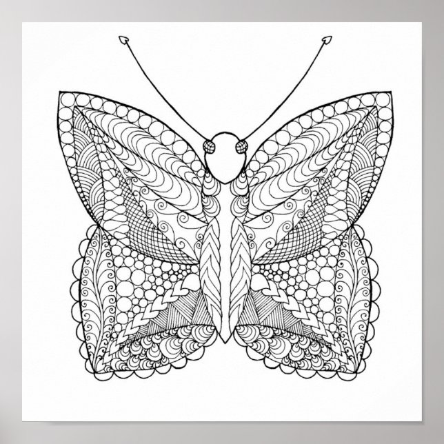 Póster Mariposa de diseño tropical inspirada 2 (Frente)