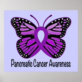 Póster Mariposa de esperanza de conciencia pancreática