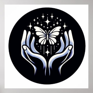 Póster Mariposa de esperanza símbolo de fuerza y resisten