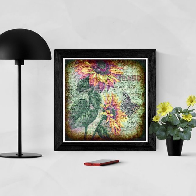 Póster Mariposa de girasol rústico Negrita Botánica (Subido por el creador)