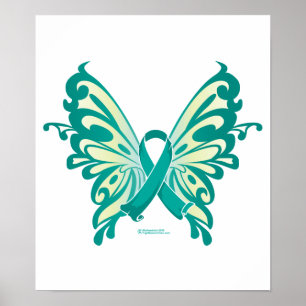 Póster Mariposa de la Cinta del Cáncer de Ovariano