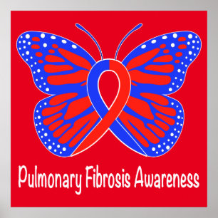 Póster Mariposa de la conciencia de la fibrosis pulmonar