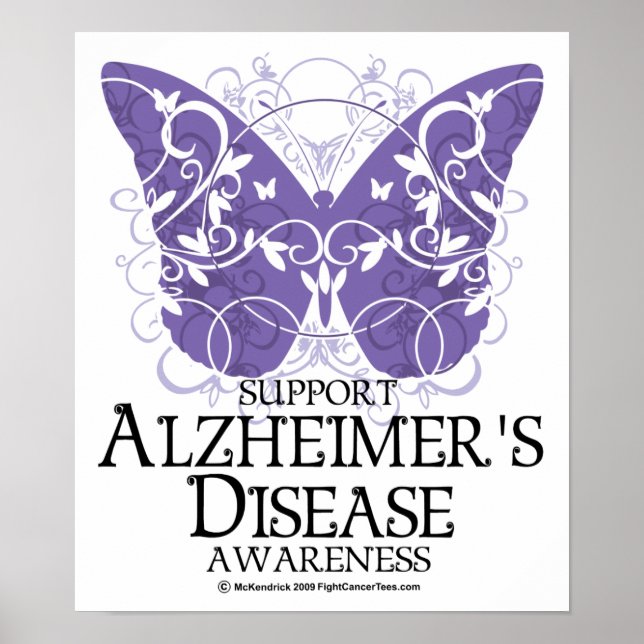 Póster Mariposa de la enfermedad de Alzheimer (Frente)