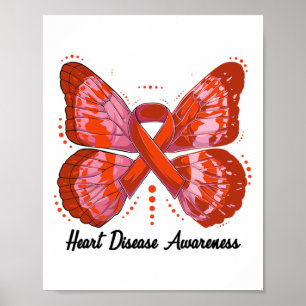 Póster Mariposa de lazo rojo del Mes de Concienciación so