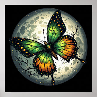Póster Mariposa de luz de luna