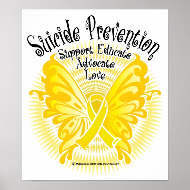 Póster Mariposa de prevención del suicidio 3 (Frente)