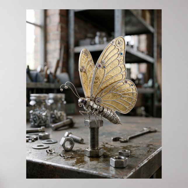 Póster Mariposa de Relojería Resplandor (Frente)