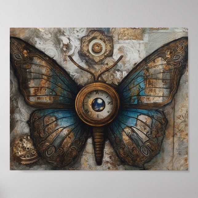 Póster Mariposa de Steampunk (Frente)