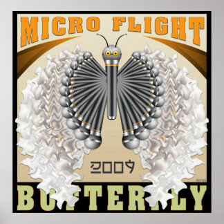 Póster Mariposa de vuelo micro