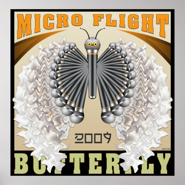 Póster Mariposa de vuelo micro (Frente)