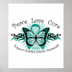 Póster Mariposa del cáncer ovárico tribal