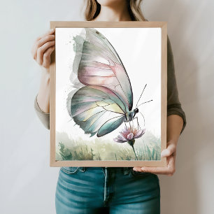 Póster Mariposa Delicada acuarela