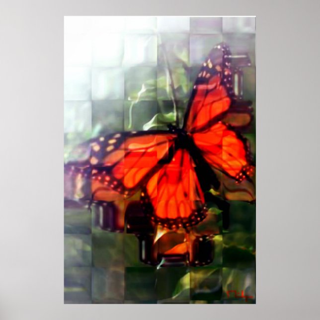 Póster Mariposa detrás de la ventana (Frente)