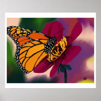 Póster Mariposa en la flor