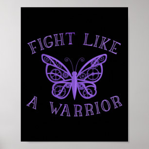 Póster Mariposa Fibro Migraine Lupus Conciencia de los gu
