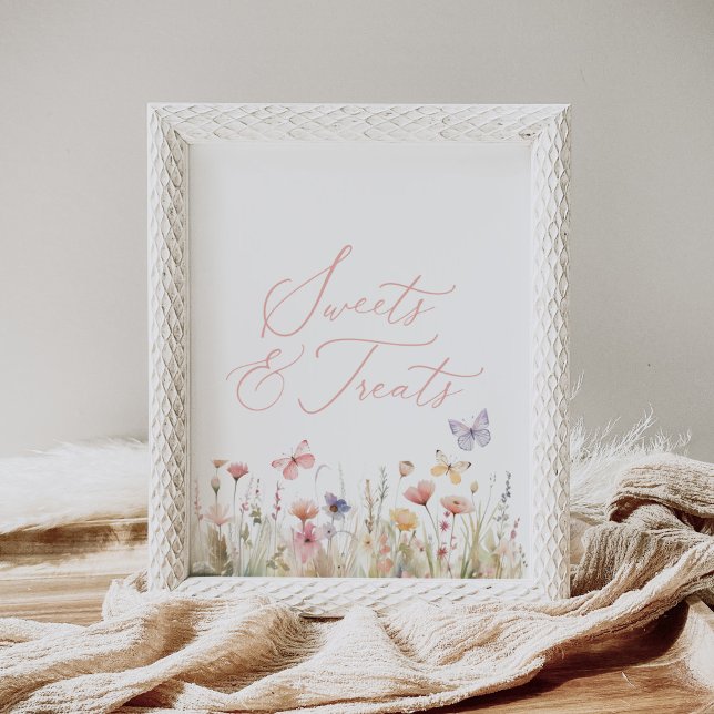 Póster Mariposa Flor silvestre Baby Shower Sweets and Ret (Subido por el creador)