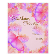 Mariposa floral rosa Motivadora