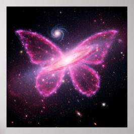 Póster Mariposa Galáctica de Luz en un Cielo Cósmico