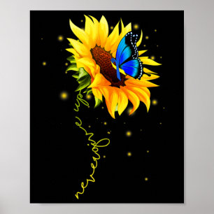 Póster Mariposa Girasol Nunca Rendirse Síndrome de Down 
